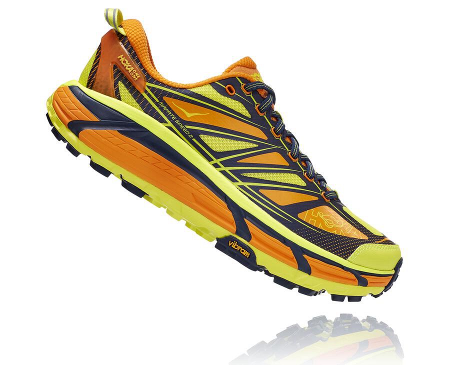 Hoka One One Trailsko Herre - Mafate Speed 2 - Lyseguld/Lyserød - 512470GDU